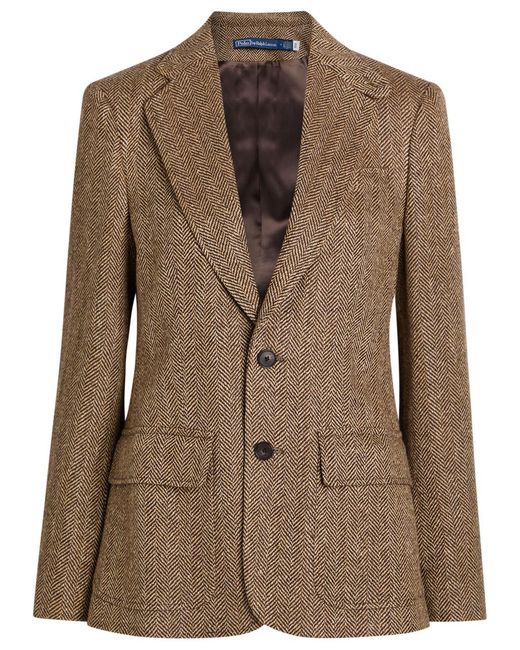 Polo Ralph Lauren Brown Herringbone Tweed Blazer
