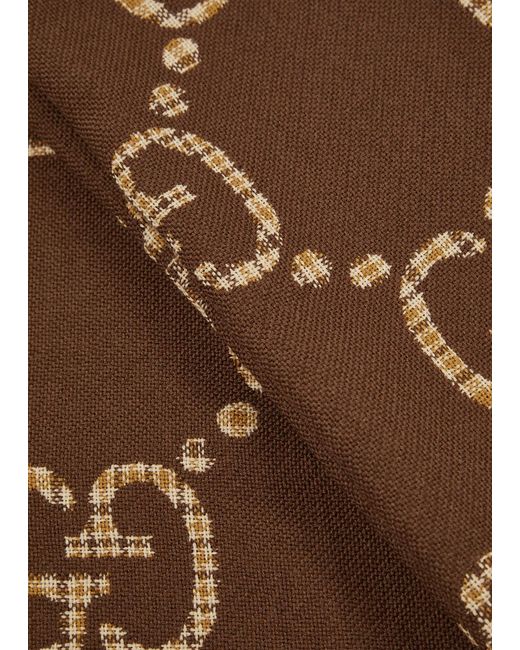 Gucci Brown gg-jacquard Wool Scarf for men