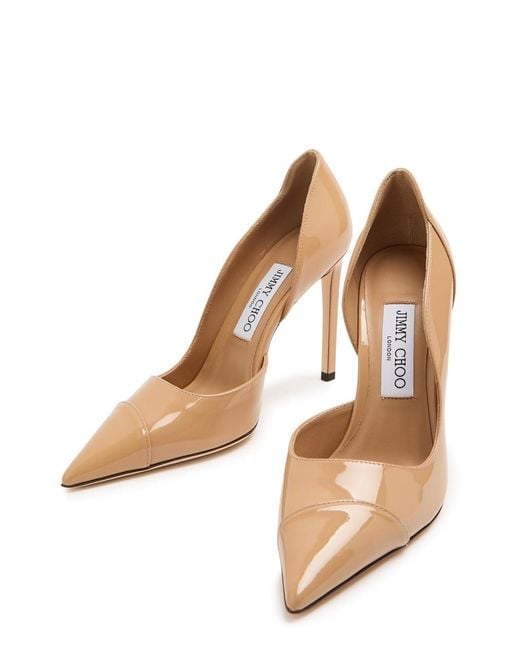 Jimmy Choo Pink Brigitte 100 Patent Leather Pumps