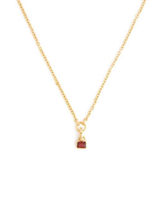 V By Laura Vann Metallic Garnet 18kt Gold-plated Necklace