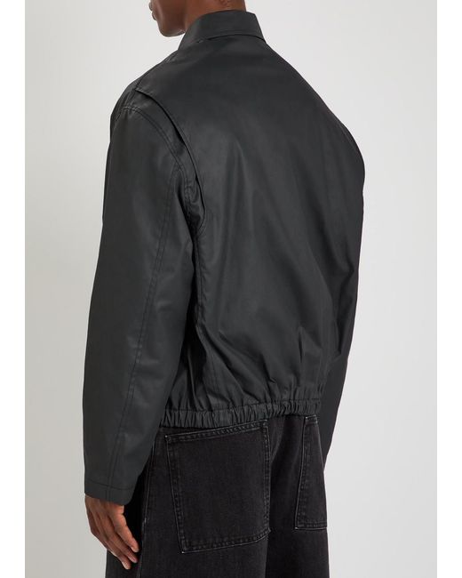 Studio Nicholson Black Waxed Cotton Jacket for men