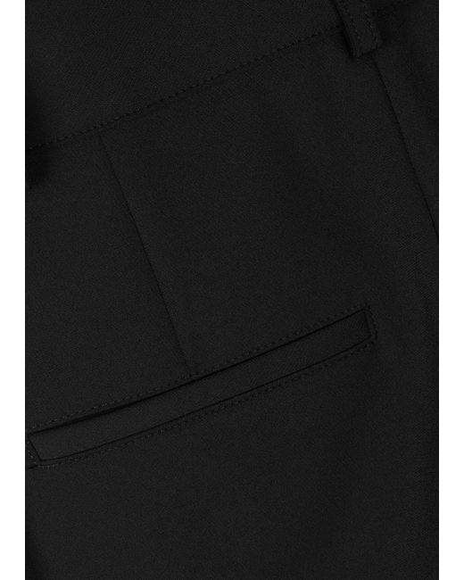 Veronica Beard Black Hibiscus Flared-leg Trousers