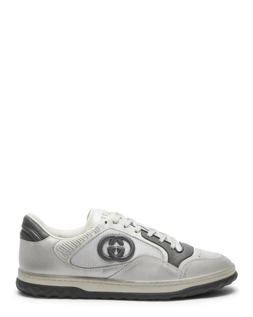 Gucci Gray Mac80 Panelled Distressed Leather Sneakers for men