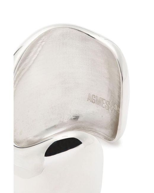 Agmes White Giselle Sterling Cuff