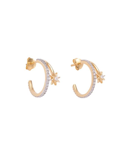 Astrid & Miyu White Cosmic Illusion 18Kt-Plated Hoop Earrings