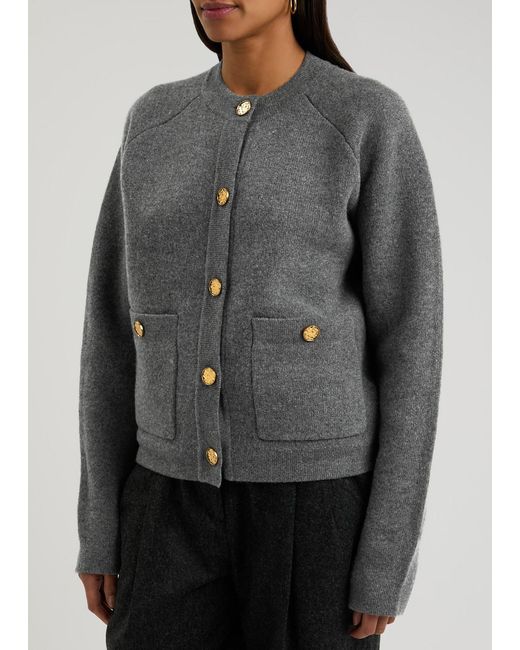 Totême  Gray Wool-Blend Cardigan