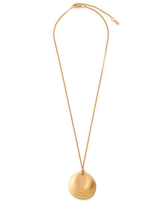 Nina Gordon Metallic Dented Medallion 14Kt Vermeil Necklace