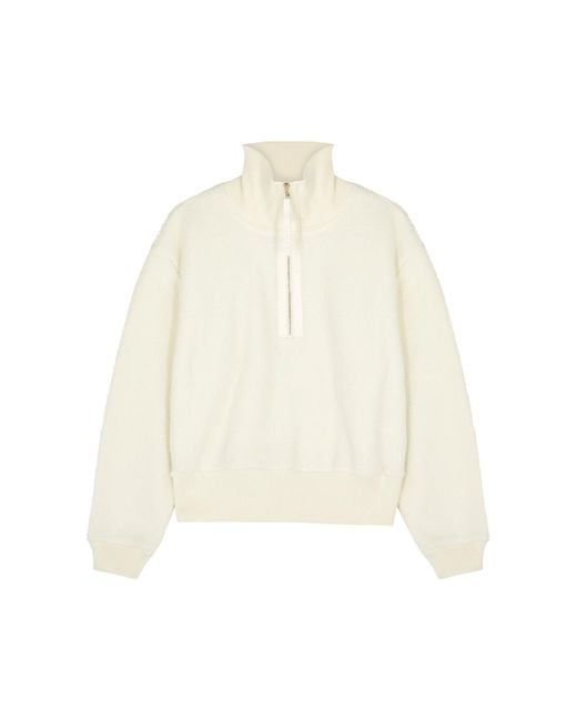 Varley White Roselle Half-Zip Fleece Sweatshirt
