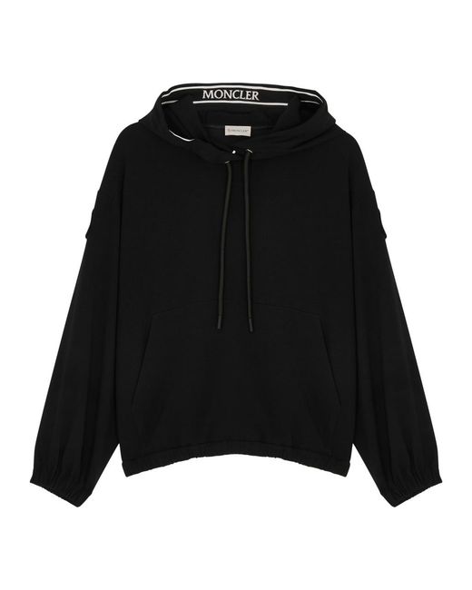 Moncler Black Hooded Jersey Sweatshirt