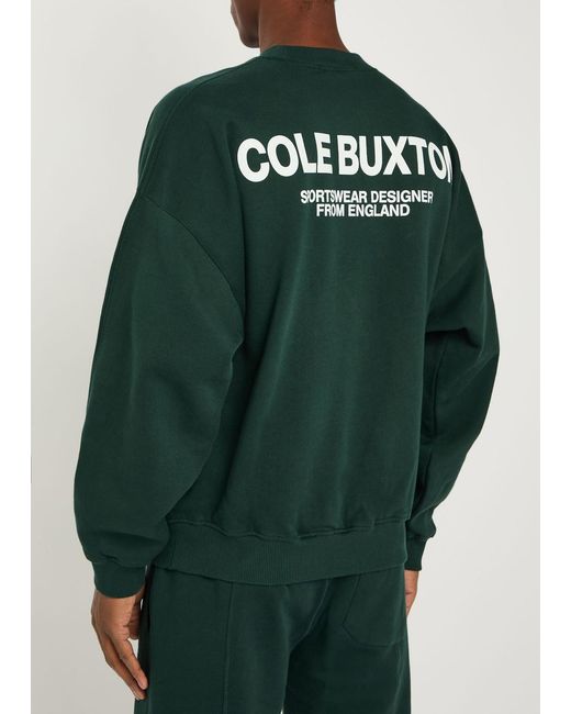 Cole Buxton Green Logo-Print Cotton Sweatshirt for men