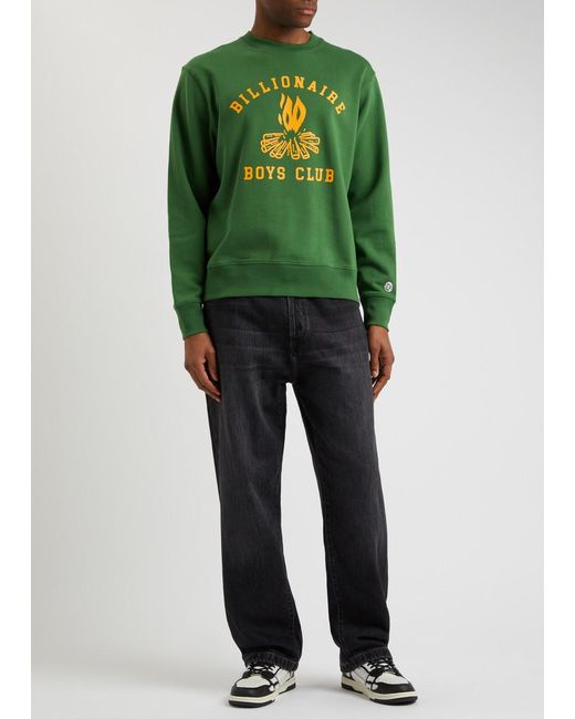BBCICECREAM Green Campfire Logo-print Cotton Sweatshirt for men