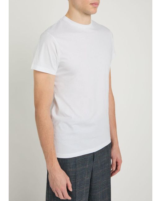 Jil Sander White Cotton T-Shirt for men