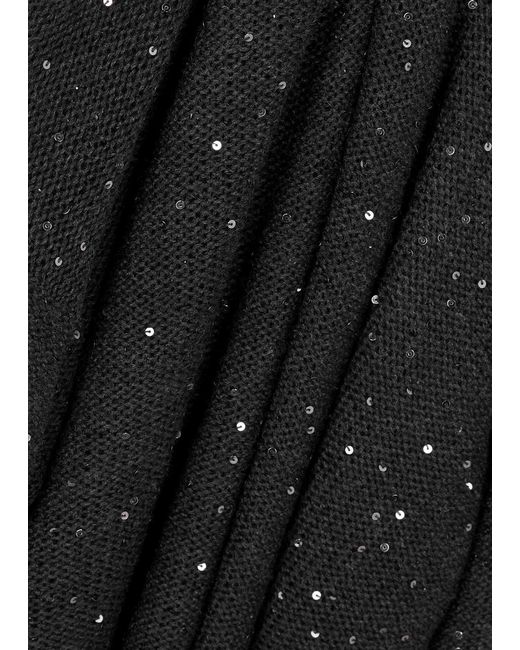 Eileen Fisher Black Sequin-embellished Wool Jumper