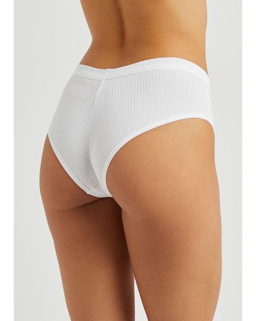Chantelle White Comfort Ribbed Stretch-Cotton Briefs