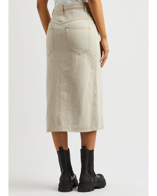 Isabel Marant Natural Vandy Denim Midi Skirt