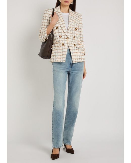 Veronica Beard Natural Ryland Checked Tweed Jacket