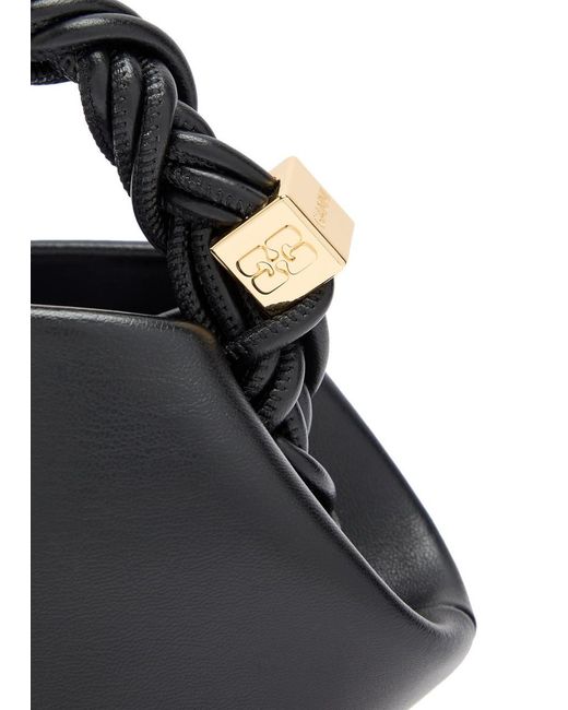 Ganni Black Bou Mini Leather Top Handle Bag