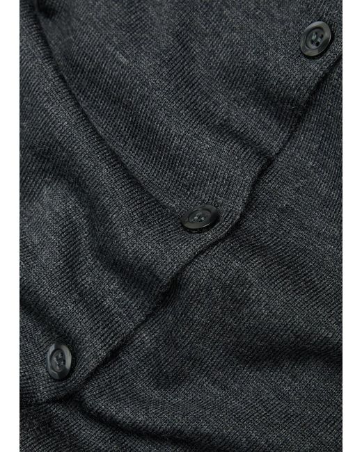 John Smedley Black Tibor Merino Wool Overshirt for men