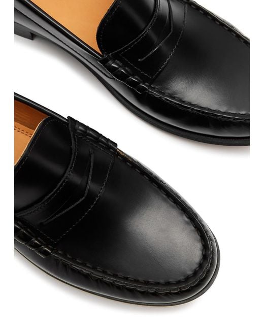 Alohas Black Rivet Leather Loafers