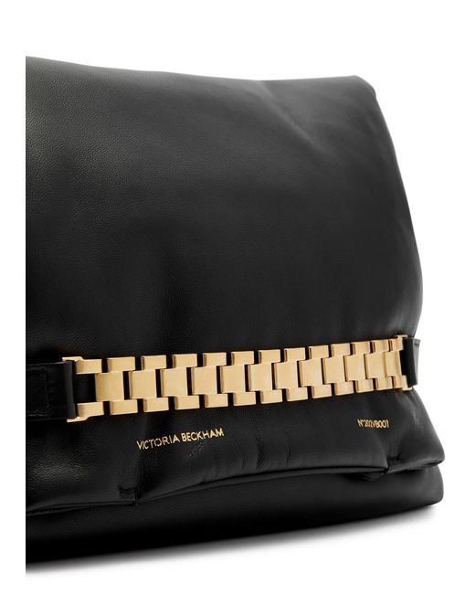 Victoria Beckham Black Chain Padded Leather Pouch