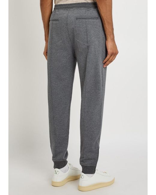 Brunello Cucinelli Gray Tapered-Leg Cotton-Blend Sweatpants for men