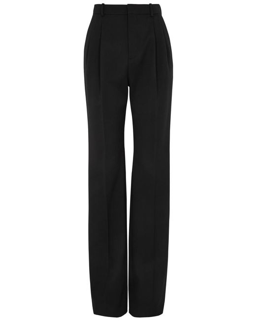 Saint Laurent Black Straight-Leg Wool Trousers