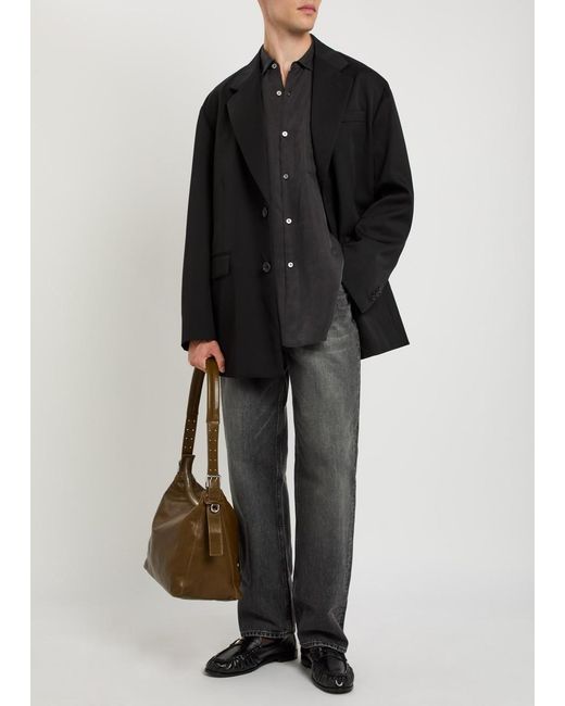 Ssstein Black Oversized Wool Blazer for men