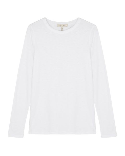 Rag & Bone White The Slub Cotton Top