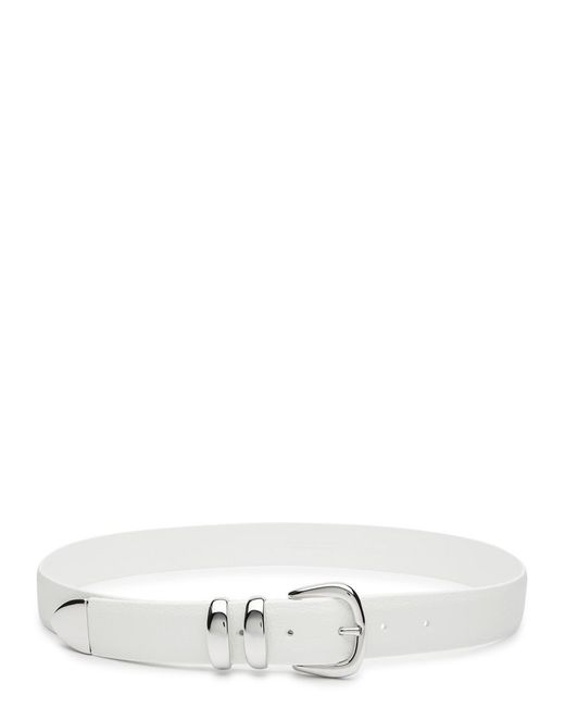 Andersons White Grained Leather Belt