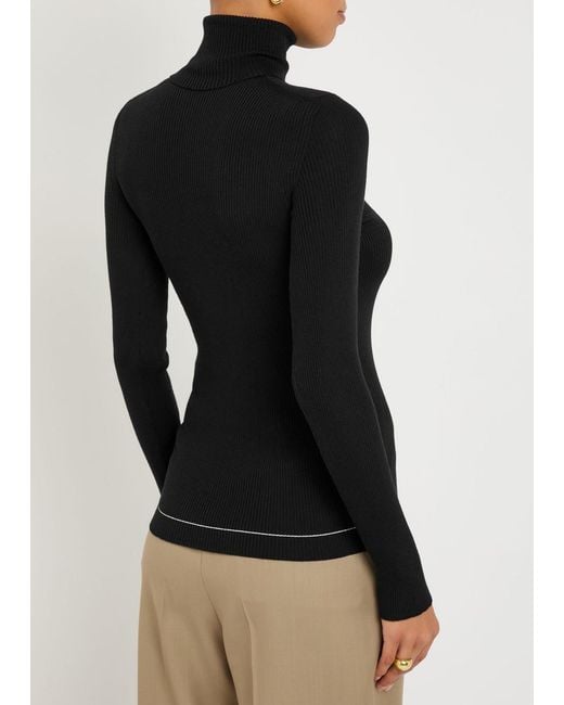 Moncler Black Logo Wool Top