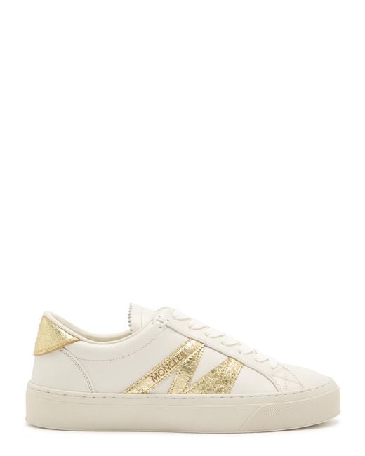 Moncler White Monaco 2 Panelled Suede Sneakers