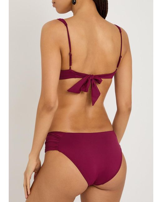Away That Day Purple Naxos Ruched Bikini Briefs