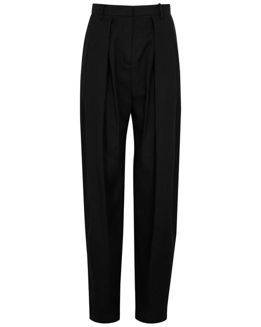 Magda Butrym Black Tapered Cotton Trousers