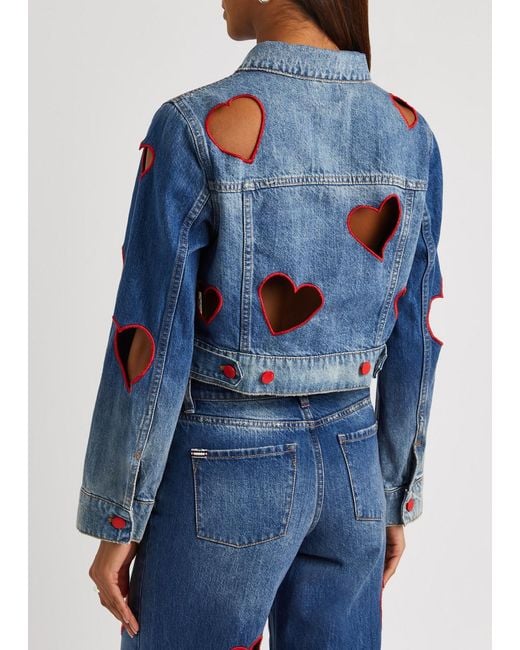 Alice + Olivia Alice + Olivia Jeff Heart Cut-out Denim Jacket in