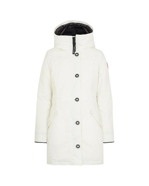 Canada Goose White Rossclair Hooded Arctic-Tech Parka, , Parka, Coat