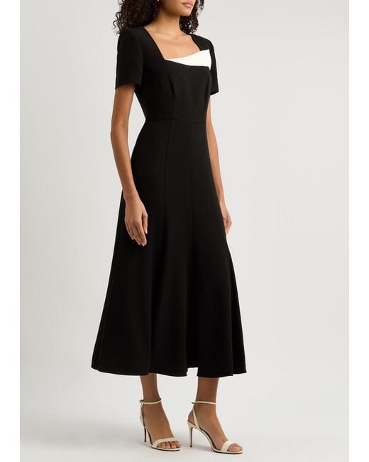 Roland Mouret Black Crepe Midi Dress