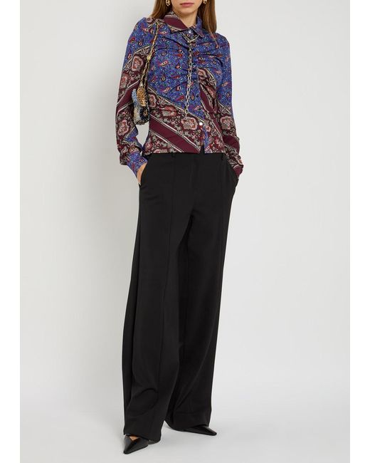Rabanne Blue Printed Stretch-Jersey Shirt