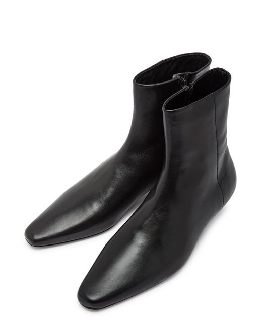 Staud Black Wally Leather Ankle Boots
