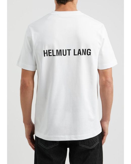 Helmut Lang White Logo-Print Cotton T-Shirt for men