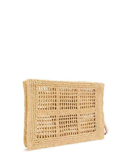 Tory Burch Natural Ella Raffia Clutch