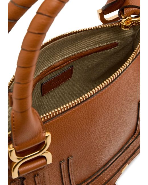 Chloé Brown Marcie Small Grained Leather Shoulder Bag