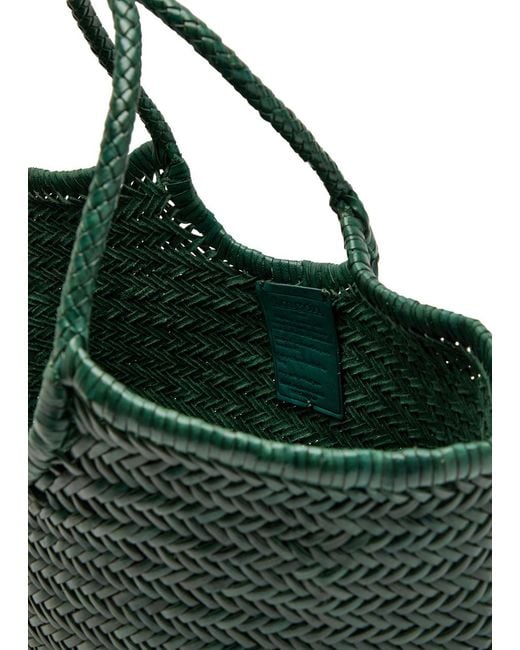 Dragon Diffusion Green Nantucket Big Woven Leather Tote Bag