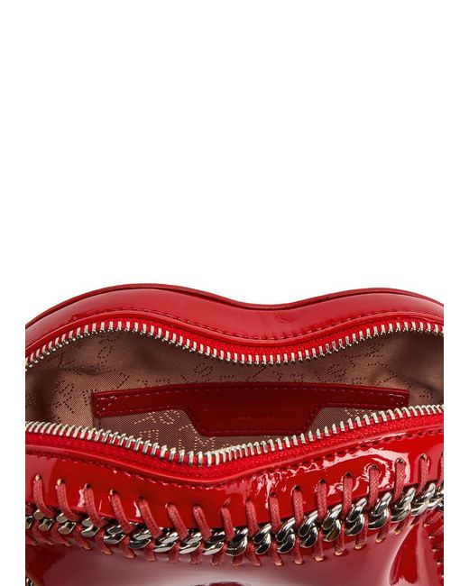 Stella McCartney Red Falabella Heart Patent Faux Leather Cross-Body Bag