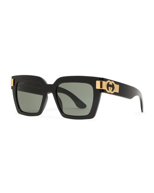 Gucci Black Eyewear Oversized Square-Frame Designer Sunglasses