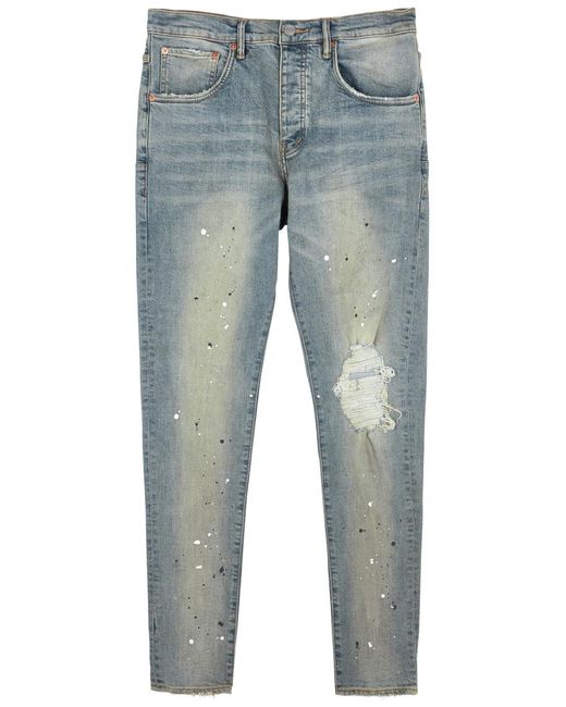Purple Brand Distressed Slim leg Jeans in Blue for Men Lyst UK