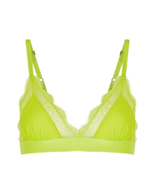 LoveStories Green Love Lace Lace-Trimmed Soft-Cup Bra