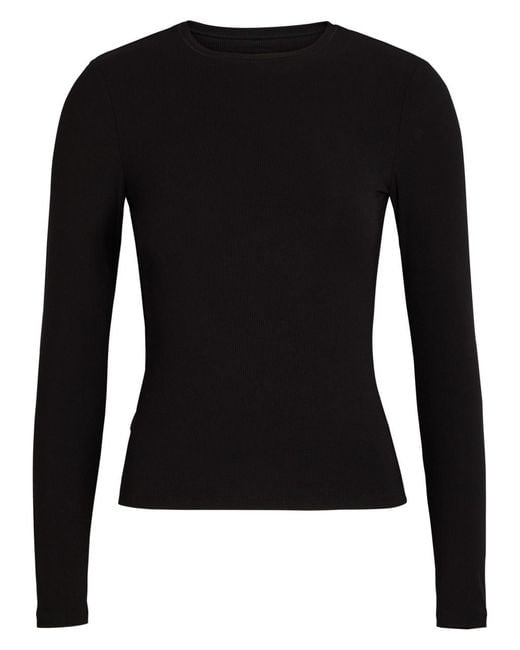 Tala Black 365 Ribbed Stretch-Modal Top
