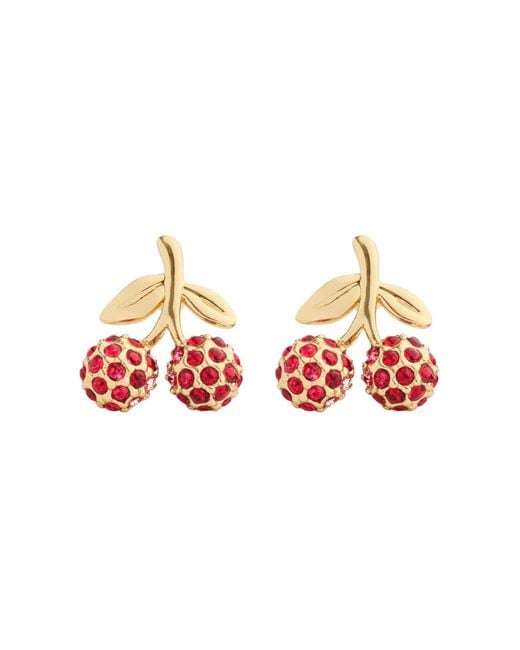 COACH White Cherry Pavé Earrings