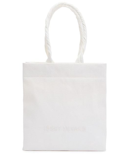 Issey Miyake White This Is A Paper Bag Woven Tote