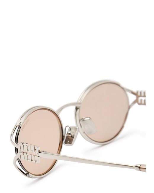 Miu Miu Natural Oval-Frame Sunglasses